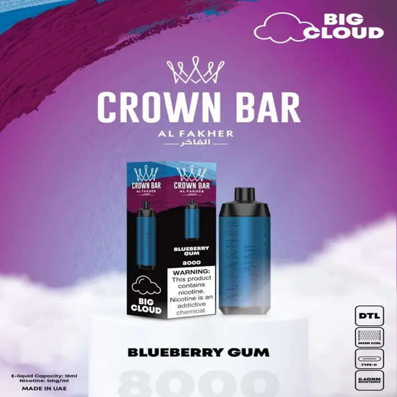 Blueberry Gum 8000 Puffs -  Al Fakher Vape