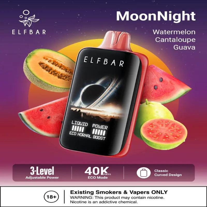 Watermelon Cantaloupe Guava 40000 Puffs – Elfbar MoonNight