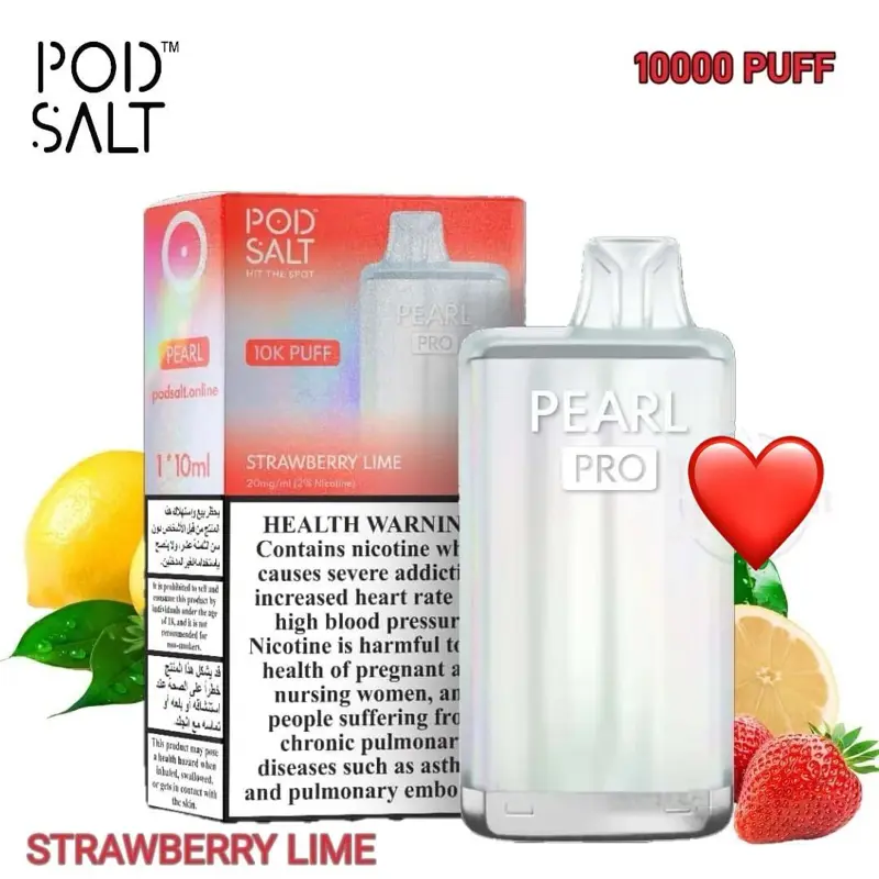 Pod Salt Pearl Pro Strawberry Lime 10000 Puffs – 2% Nicotine