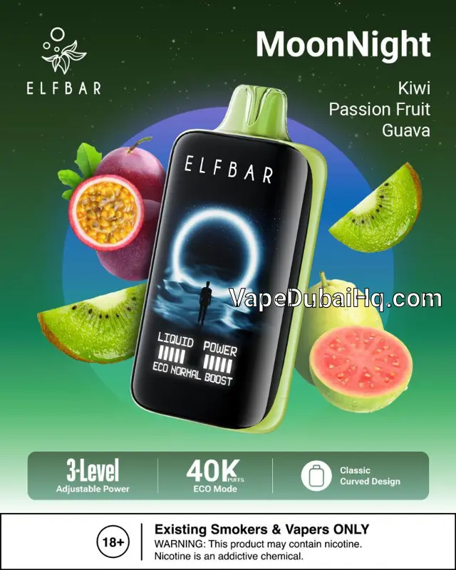 Kiwi Passion Fruit Guava 40000 Puffs – Elfbar MoonNight