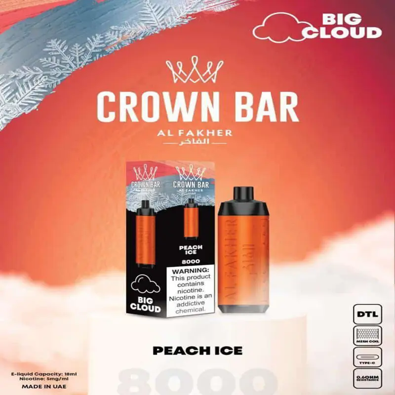 Peach Ice 8000 Puffs -  Al Fakher Vape