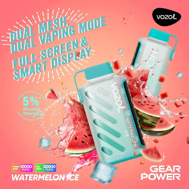 Vozol Gear Watermelon Ice – 20000 Puffs Dual Mode Vape