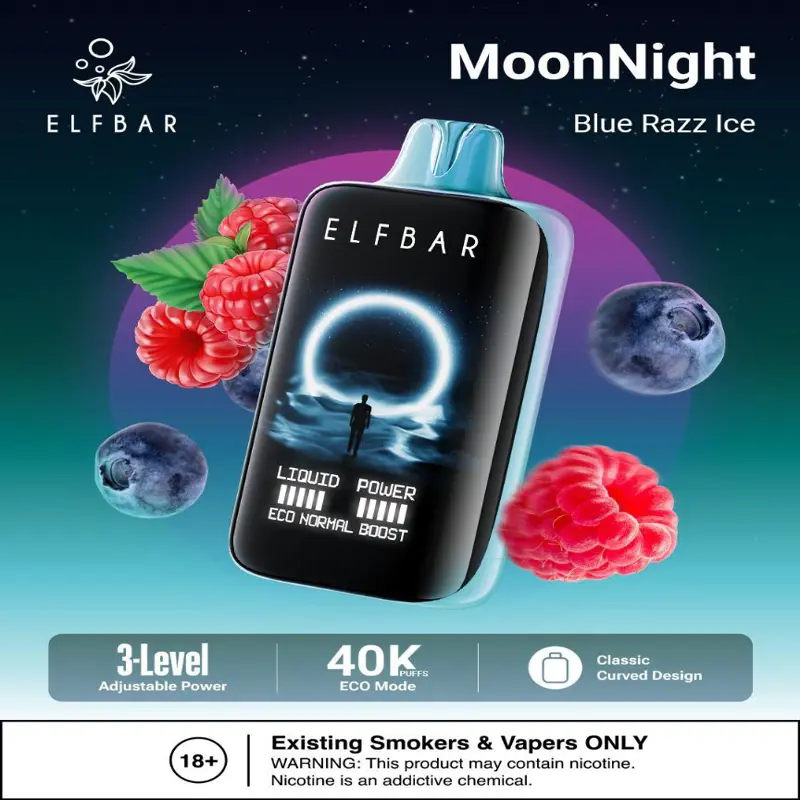 Blue Razz Ice 40000 Puffs – Elfbar MoonNight