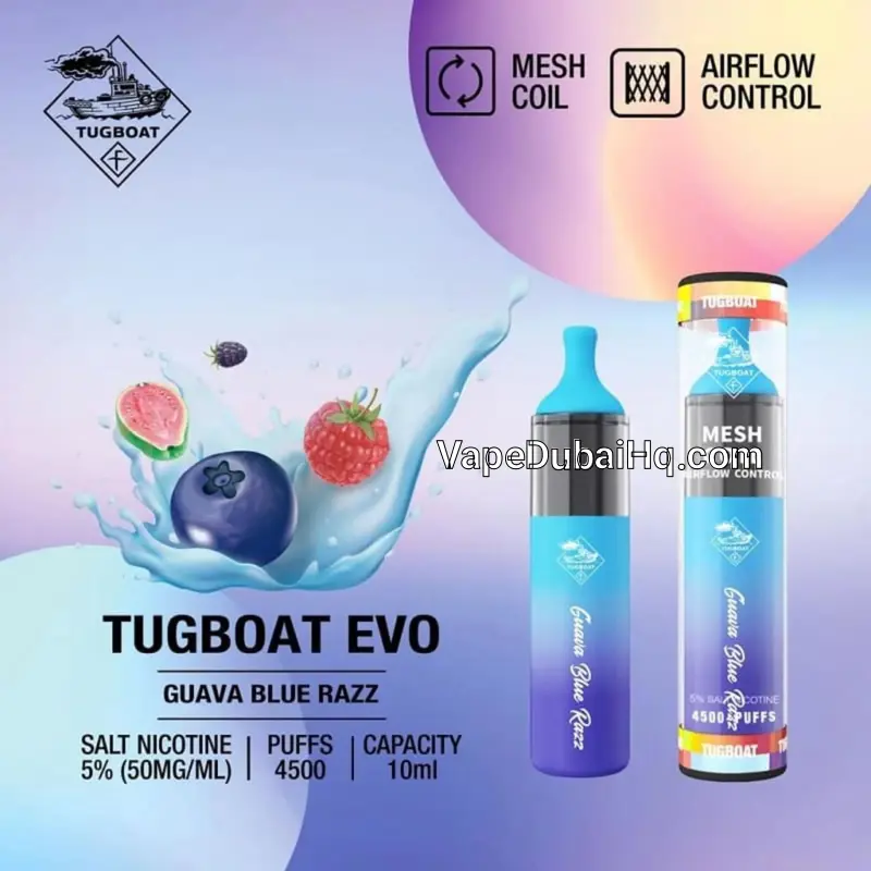 Tugboat EVO Guava Blue Razz – 4500 Puffs Disposable Vape