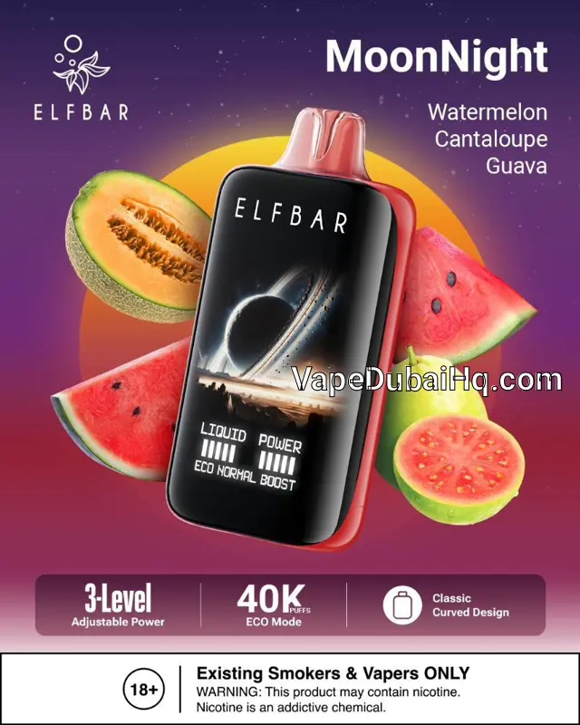 Watermelon Cantaloupe Guava 40000 Puffs – Elfbar MoonNight