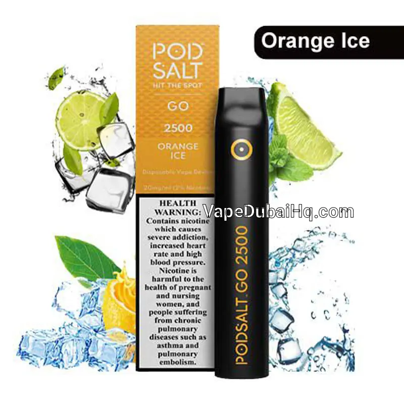 Pod Salt Go 2500 Orange Ice – 2% Nicotine Disposable Vape