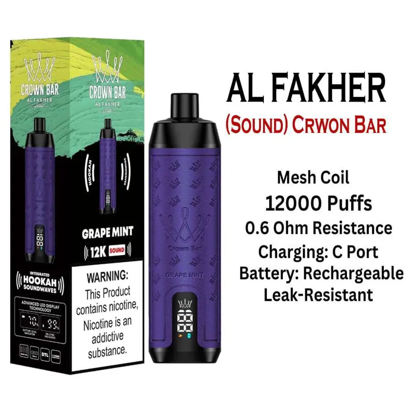 Grape Mint 12000 Puffs -  Al Fakher Vape Sound