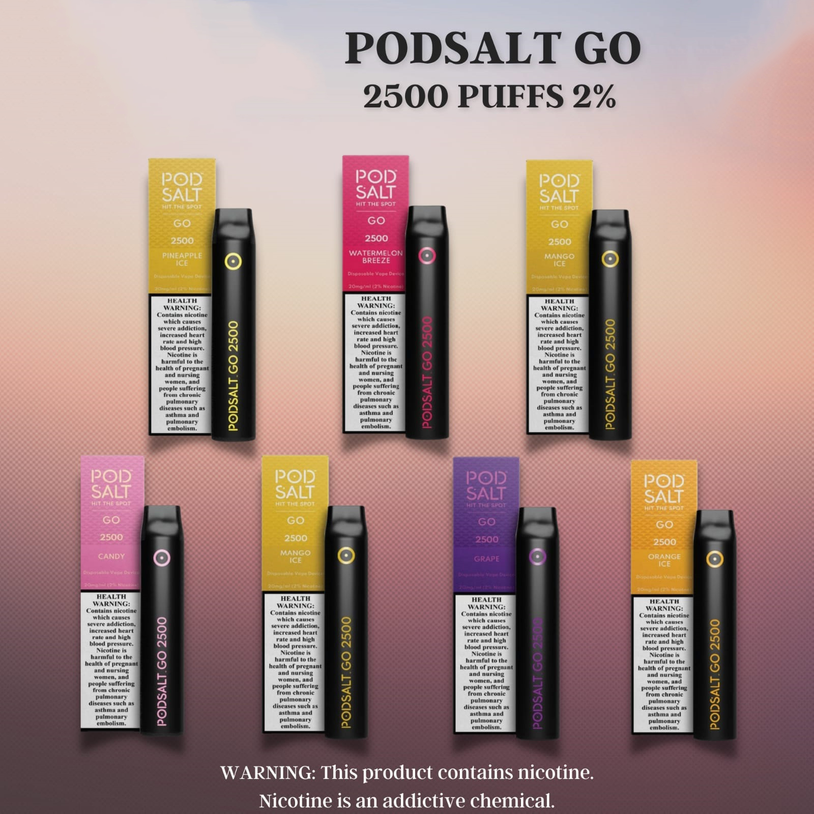 Pod Salt Go 2500 Puffs Vape Dubai