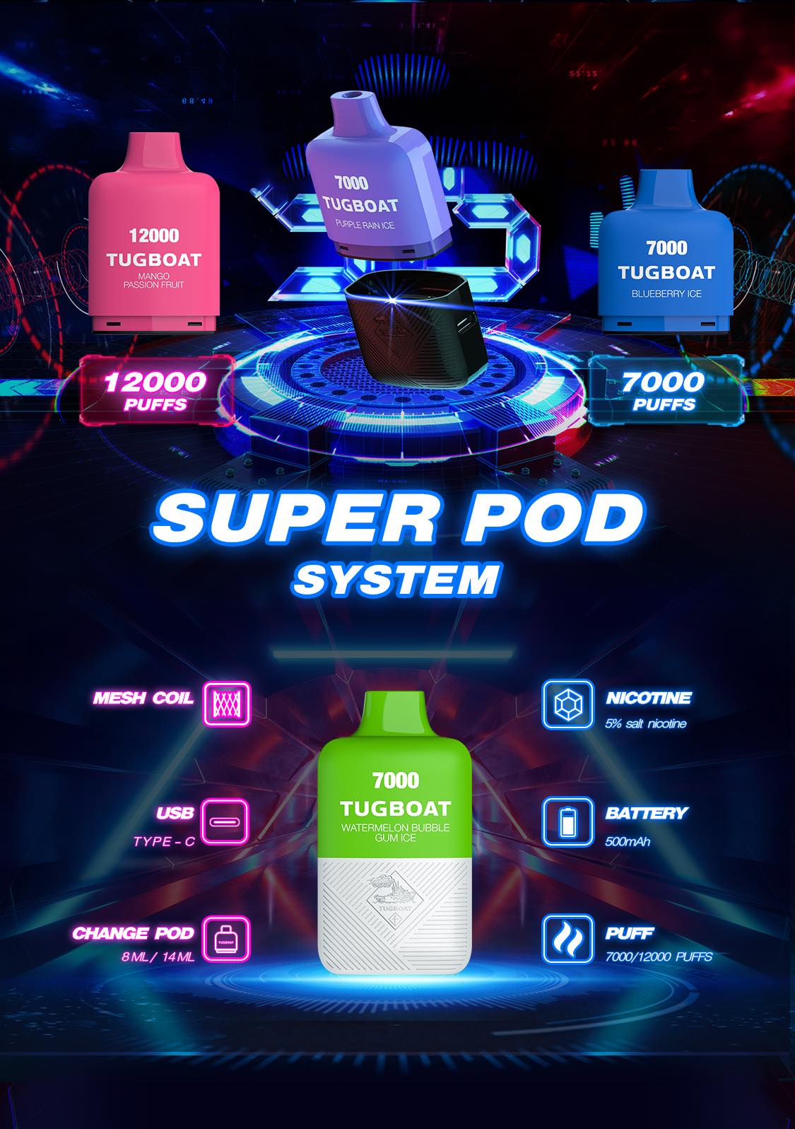 Tugboat 12000 Puffs Vape Dubai UAE